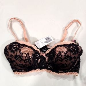 NEW Rose Black Lace Bra